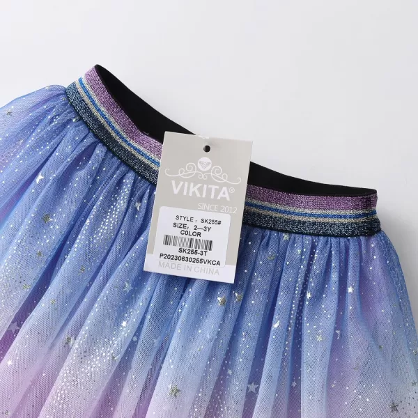 VIKITA Girls Layered Tutu Skirt Party Tulle Skirts Princess Dress Birthday OutfitSparklysk255