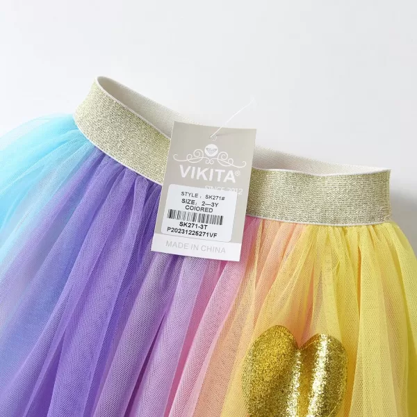 VIKITA Girls Layered Tutu Skirt Party Tulle Skirts Princess Dress Birthday OutfitSweetheartsk271