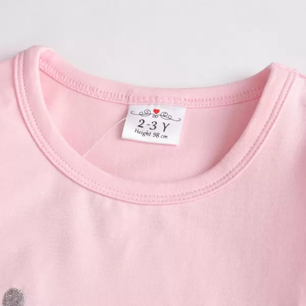 VIKITA Girls Long Sleeve Tees Layered Tulle Cotton Crewneck Sweatshirt Happy Horse Embroidery for Little Kids Fall WinterPinkl3970