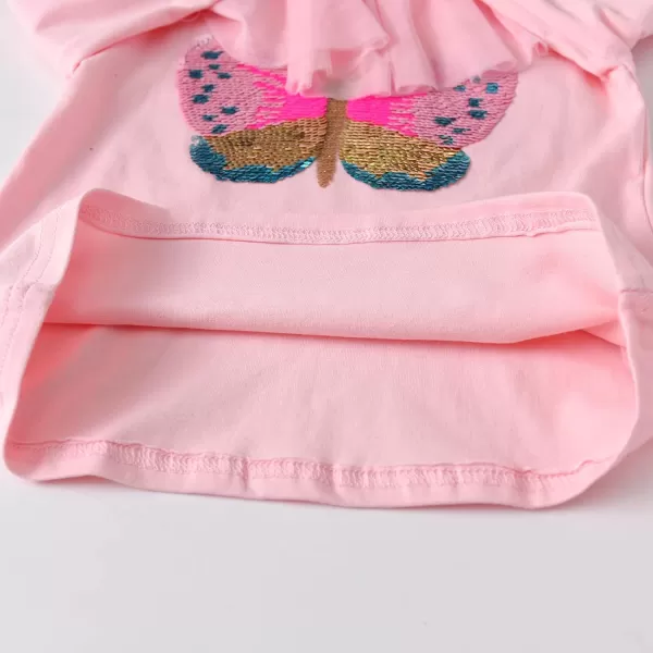 VIKITA Girls Long Sleeve Tees Layered Tulle Cotton Crewneck Sweatshirt Happy Horse Embroidery for Little Kids Fall WinterPinkl3975