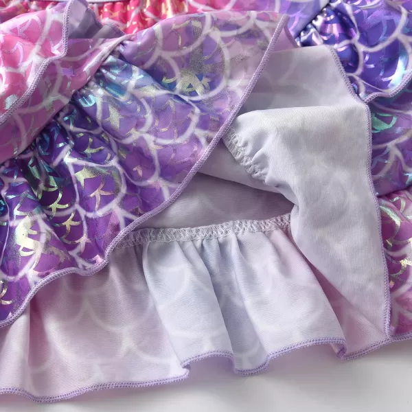 VIKITA Girls Ruffle Skirt Sparkling Scales Layered Skirt Hem Wrap Side Mini SkirtsPurplesk251