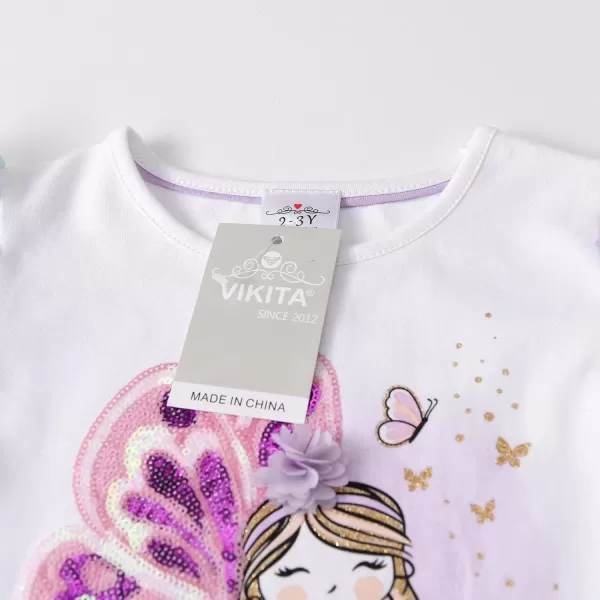 VIKITA Girls Shirts Winter Long Sleeve Girls Tops Toddler Girls Graphic Tees 212 YearsAl4702