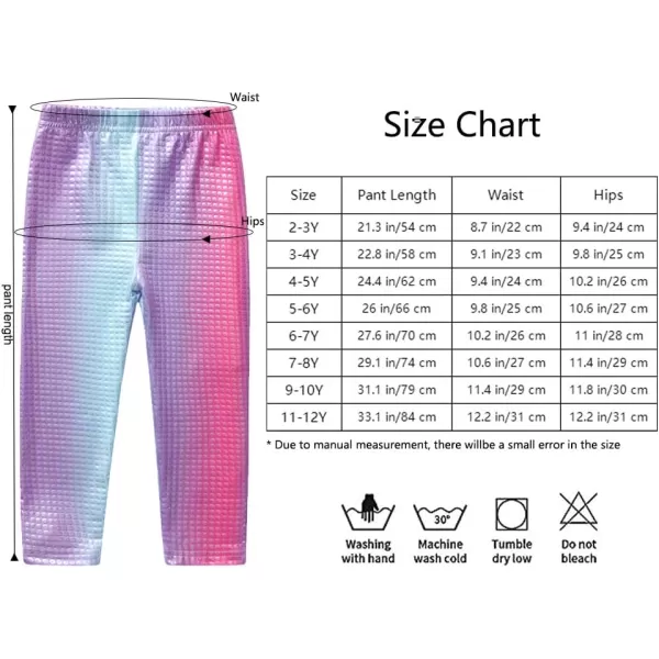 VIKITA Girls Stretch Leggings Shiny Scales Printed Tight Pants Fancy Colored for Birthday Party Halloween 212 YearsBright Coloredf5305