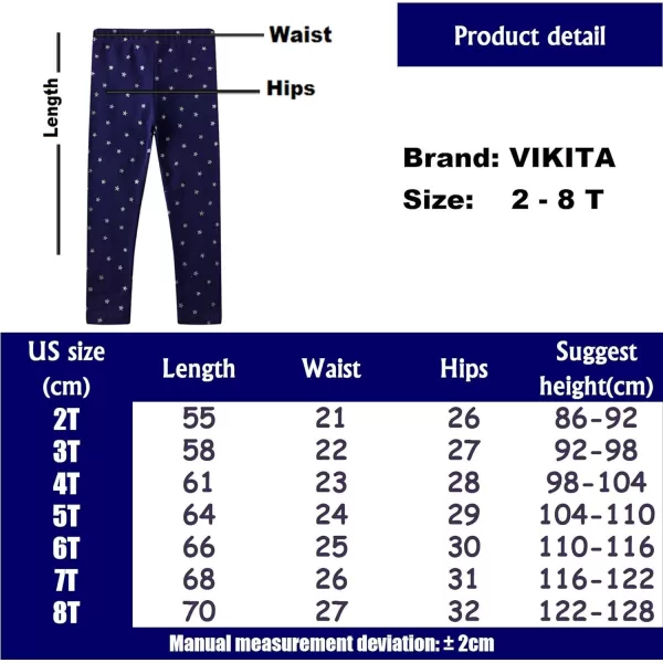 VIKITA Girls Stripe Leggings Cotton Flower Long Spring Summer Pants for 28 YearsF5589