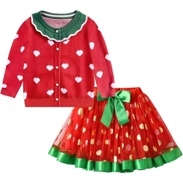 VIKITA Knitted Sweater Cardigan Tutu Skirt Set for Little Girls Casual Soft Long Sleeve 2pcs Fall and Winter OutfitsSw3220sk232