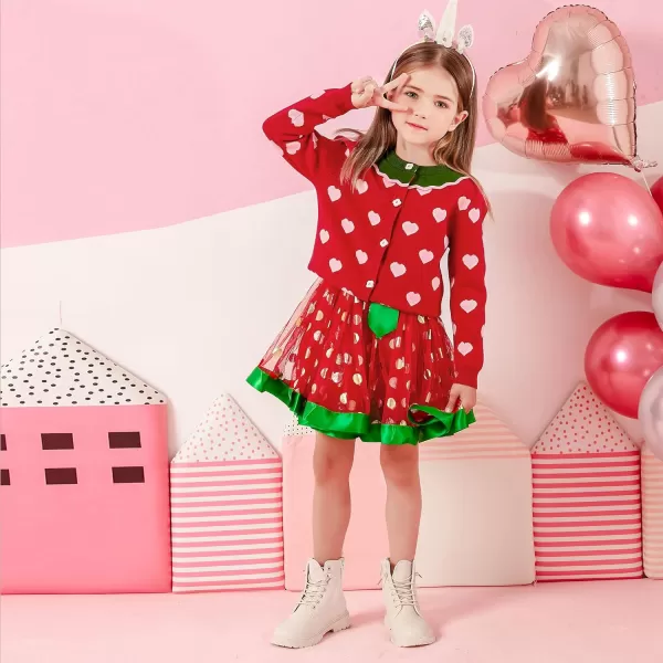 VIKITA Knitted Sweater Cardigan Tutu Skirt Set for Little Girls Casual Soft Long Sleeve 2pcs Fall and Winter OutfitsSw3220sk232