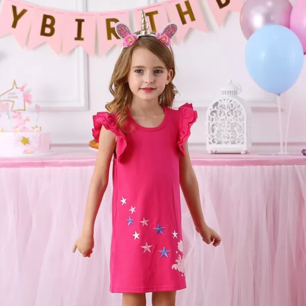 VIKITA Summer Girls Dresses Short Sleeve Casual Toddler Girl Clothes Schoold Outfits for KidsAsh0820