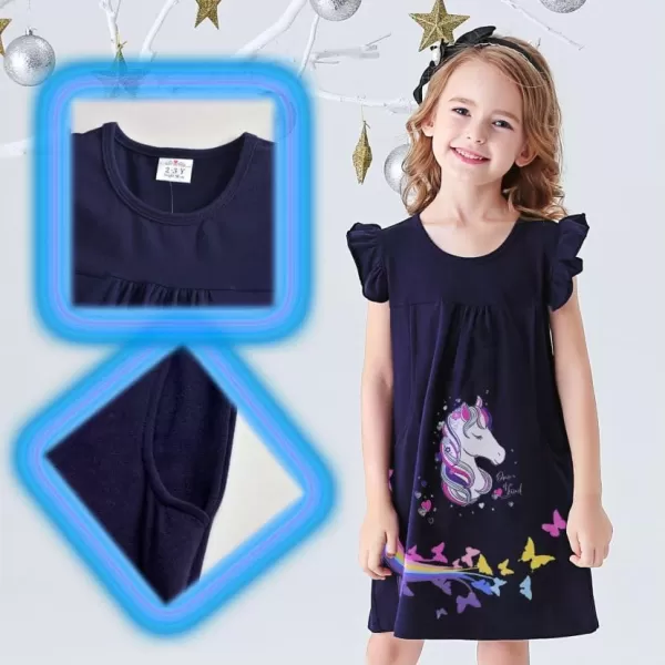 VIKITA Summer Girls Dresses Short Sleeve Casual Toddler Girl Clothes Schoold Outfits for KidsAsh5817