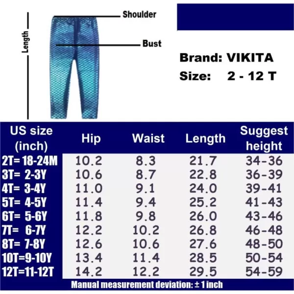 VIKITA Toddler Girls Clothes Winter Leggings Warm Pants Fall Outfits for Little Kids 212 YearsF5200