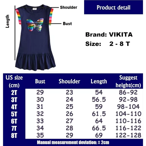 VIKITA Toddler Girls Dresses Short Sleeve Girl Clothes Summer Outfit for Kids 212 Years OldAsh5880