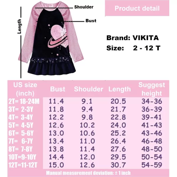 VIKITA Toddler Girls Dresses Short Sleeve Girl Clothes Summer Outfit for Kids 212 Years OldCsh0778