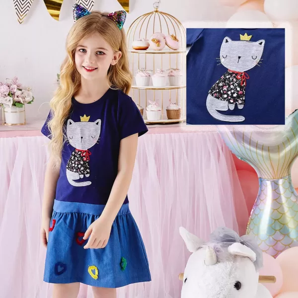 VIKITA Toddler Girls Dresses Short Sleeve Girl Clothes Summer Outfit for Kids 212 Years OldSh5950