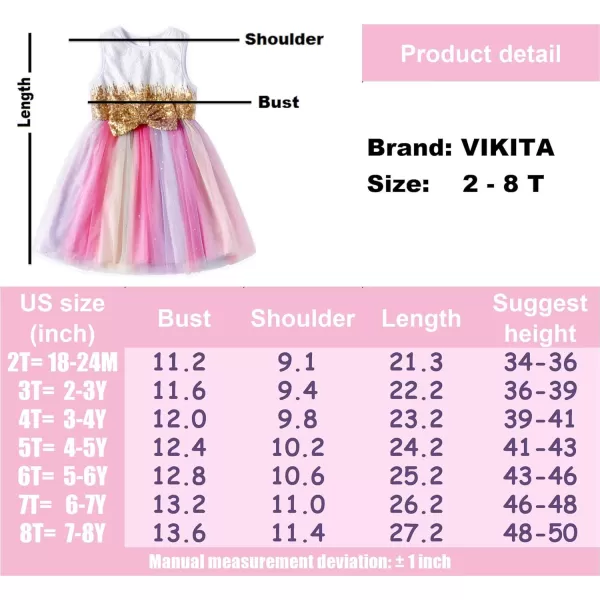 VIKITA Toddler Girls Dresses Summer Sleeveless Polyester Tutu Dresses for Girls 312 YearsAsh4862