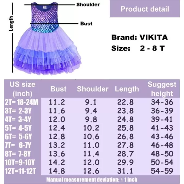 VIKITA Toddler Girls Dresses Summer Sleeveless Polyester Tutu Dresses for Girls 312 YearsAsh4876