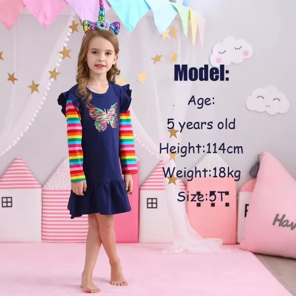 VIKITA Toddler Girls Dresses Winter Hoodie Clothes Colorful Sequins Long Sleeve Cotton Sweatshirt for Little Kids 38 YearsAlh5880