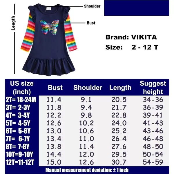 VIKITA Toddler Girls Dresses Winter Hoodie Clothes Colorful Sequins Long Sleeve Cotton Sweatshirt for Little Kids 38 YearsAlh5880