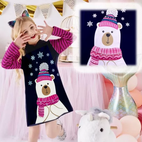 VIKITA Toddler Girls Dresses Winter Hoodie Clothes Colorful Sequins Long Sleeve Cotton Sweatshirt for Little Kids 38 YearsAlh7606