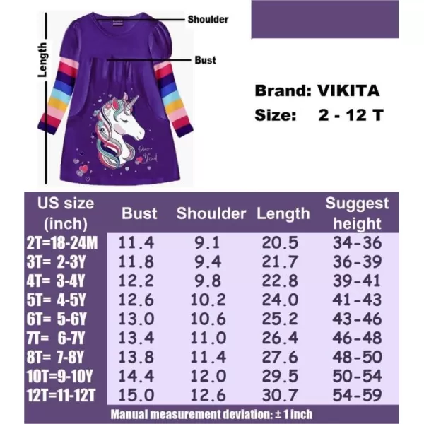 VIKITA Toddler Girls Dresses Winter Hoodie Clothes Colorful Sequins Long Sleeve Cotton Sweatshirt for Little Kids 38 YearsBlh7665