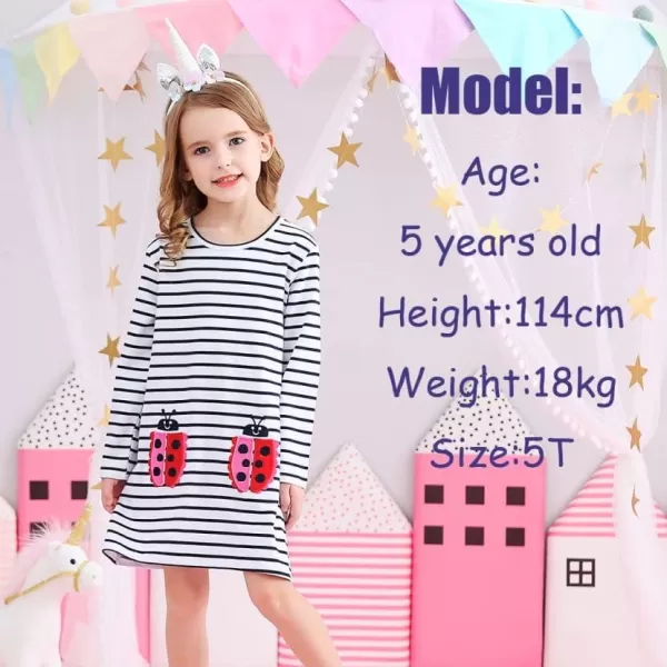 VIKITA Toddler Girls Dresses Winter Long Sleeve Girl Casual Clohtes for Kids 212 Years Xmas GiftBjm7002