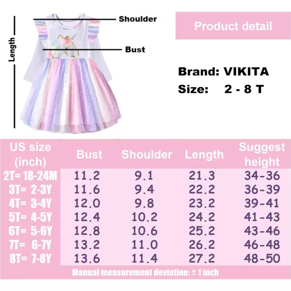 VIKITA Toddler Girls Dresses Winter Long Sleeve Tutu Party Dress for Girl 212 Years Xmas GiftBlh4884