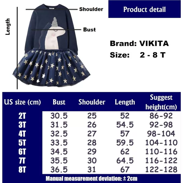 VIKITA Toddler Girls Dresses Winter Long Sleeve Tutu Party Dress for Girl 37 Years Xmas GiftSw3013