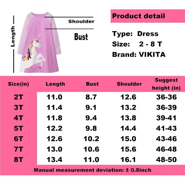 VIKITA Toddler Girls Dresses Winter Longsleeve Hooded Dress Cotton Casual Dresses with Pockets for 212 Years Old GirlsJm7770