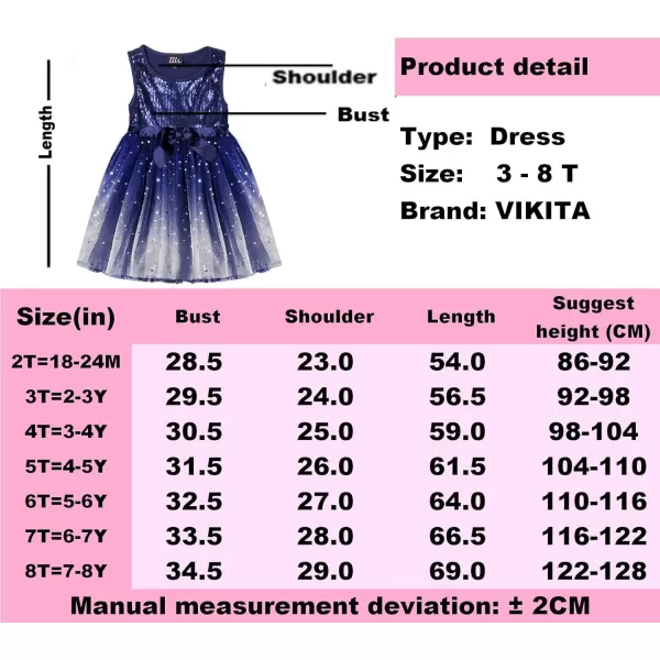 VIKITA Toddler Girls Dresses for Summer Short Sleeve Kid Clothes Party Tutu Dresses for Little Girls28 YearsBsh4780