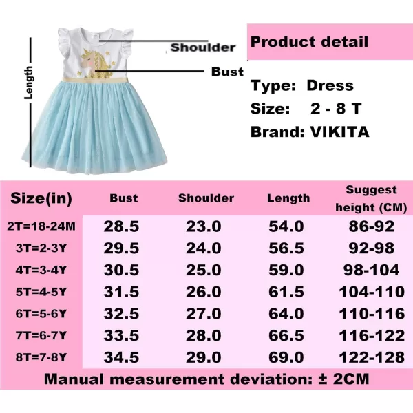 VIKITA Toddler Girls Dresses for Summer Short Sleeve Kid Clothes Party Tutu Dresses for Little Girls28 YearsBsh4784