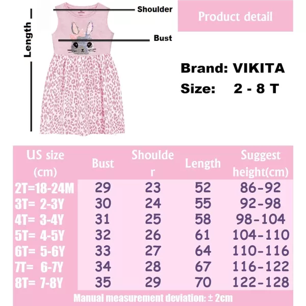 VIKITA Toddler Girls Summer Cotton Dress Sleeveless Soft Tutu Tulle Dresses for School Birthday Outfit1 Packsh0743