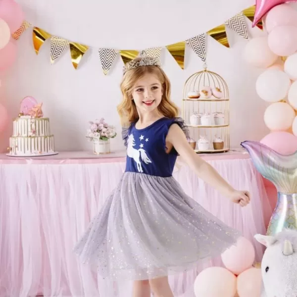 VIKITA Toddler Girls Summer Cotton Dress Sleeveless Soft Tutu Tulle Dresses for School Birthday Outfit1 Packsh4986