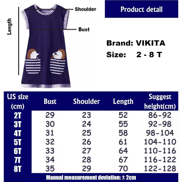 VIKITA Toddler Girls Summer Cotton Dress Sleeveless Soft Tutu Tulle Dresses for School Birthday Outfit1 Packsh6885