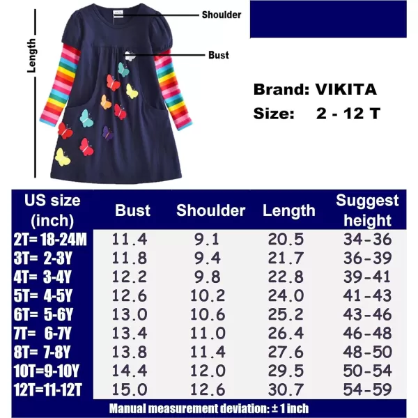 VIKITA Winter Girls Dresses Toddler Girl Clothes Long Sleeve School Outfits for Kids 212 YearsAlh5805