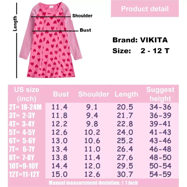 VIKITA Winter Girls Dresses Toddler Girl Clothes Long Sleeve School Outfits for Kids 212 YearsBlh0320