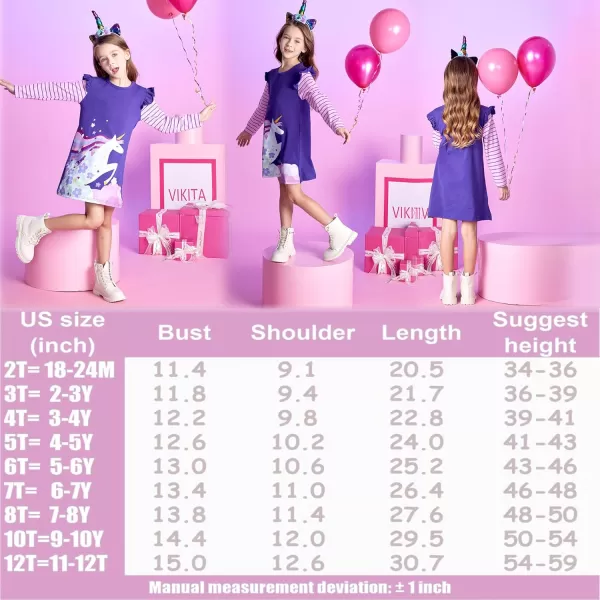 VIKITA Winter Girls Dresses Toddler Girl Clothes Long Sleeve School Outfits for Kids 212 YearsBsh7605