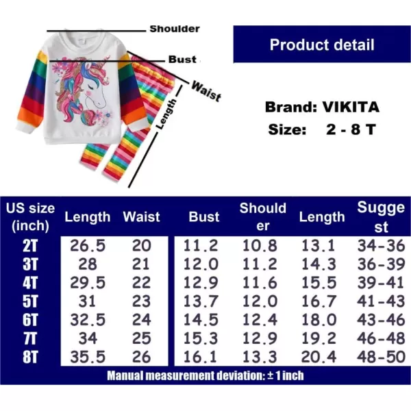 VIKITA girls clothes toddler outfits  little kids shirts  leggings winter fashion clothing sets cute birthday giftsSw2100f5100