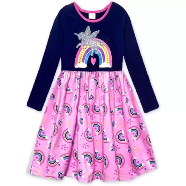 VIKITA Baby Girl Cartoon Flower Dress Long Sleeve Winter Dresses for 212 Years Old GirlsAlh5747