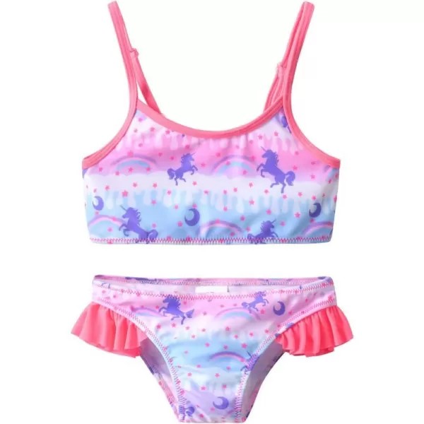 VIKITA Girls Bikini Set Two Pieces Swimsuits Toddler Bathing Suit Colorful Sport Beach Swimwear for 310 YearsUnicornsm022