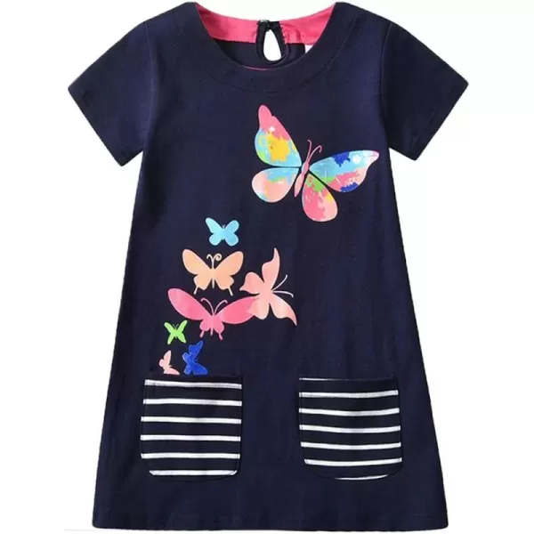 VIKITA Girls Casual Dresses Summer Girls Clothes Short Sleeve Toddler Cotton Dresses for Little Girl 28 YearsSh4779