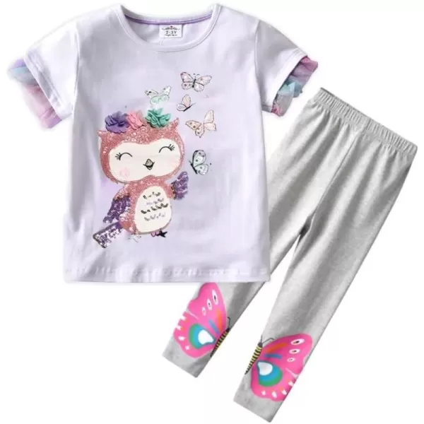 VIKITA Girls Clothes Toddler Outfits  Little Kids Shirts  Leggings Summer Fashion Clothing Sets Cute Birthday GiftsS4705f5586