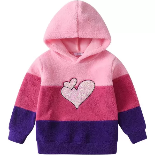 VIKITA Girls Fashion Hoodies Bright Rainbow Colors Sparkle Cartoon Pattern Long Sleeve Tops for Fall and WinterPurplesw3299