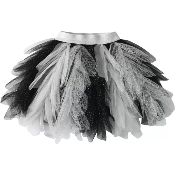 VIKITA Girls Layered Tutu Skirt Party Tulle Skirts Princess Dress Birthday OutfitBlacksk262