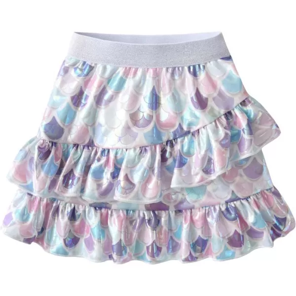 VIKITA Girls Ruffle Skirt Sparkling Scales Layered Skirt Hem Wrap Side Mini SkirtsMultisk252