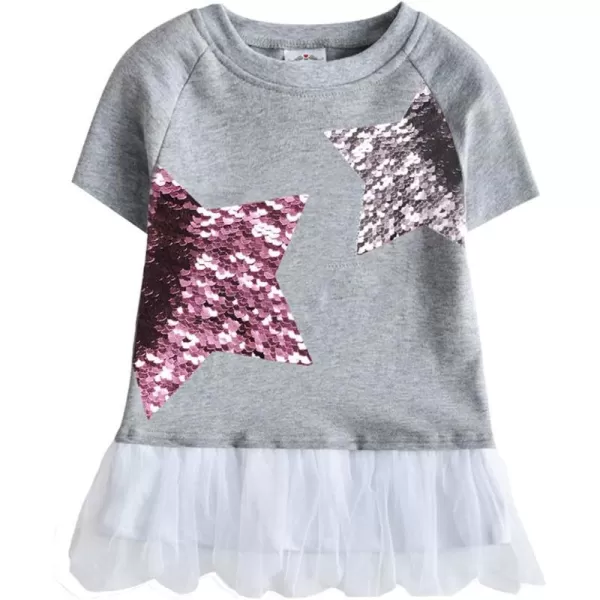 VIKITA Girls Shirts Summer Short Sleeve Toddler Tops Star Sequins for Daily Casual Wearing for Little KidsS3977 7TVIKITA Girls Shirts Summer Short Sleeve Toddler Tops Star Sequins for Daily Casual Wearing for Little KidsS3977 7T