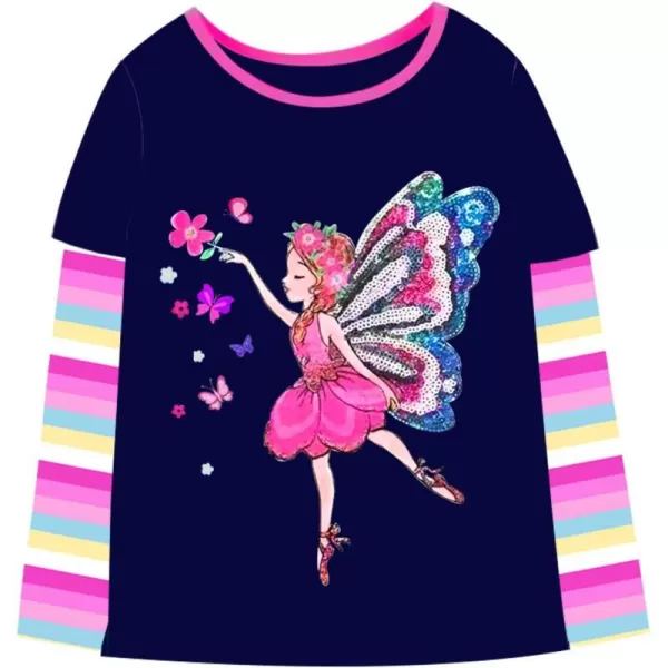 VIKITA Girls Shirts Winter Long Sleeve Girls Tops Toddler Girls Graphic Tees 212 YearsAl3116