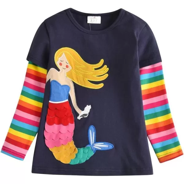 VIKITA Girls Shirts Winter Long Sleeve Girls Tops Toddler Girls Graphic Tees 212 YearsAl3666