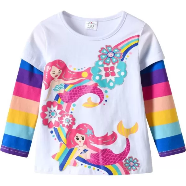 VIKITA Girls Shirts Winter Long Sleeve Girls Tops Toddler Girls Graphic Tees 212 YearsAl3908