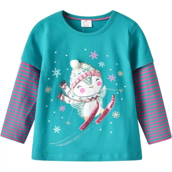 VIKITA Girls Shirts Winter Long Sleeve Girls Tops Toddler Girls Graphic Tees 212 YearsAl4710