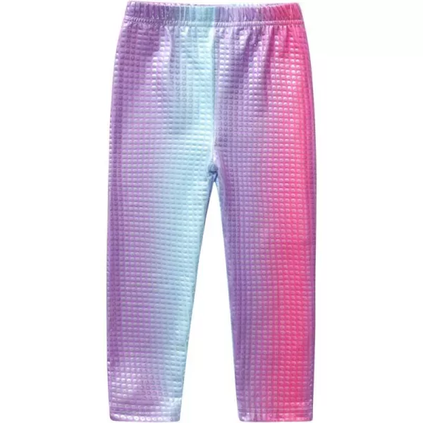 VIKITA Girls Stretch Leggings Shiny Scales Printed Tight Pants Fancy Colored for Birthday Party Halloween 212 YearsBright Coloredf5305