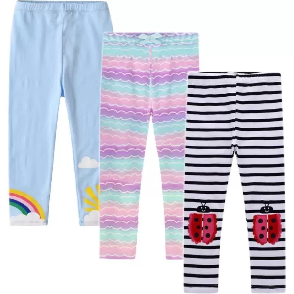 VIKITA Girls Stripe Leggings Cotton Flower Long Spring Summer Pants for 28 YearsF5587f5520f5002