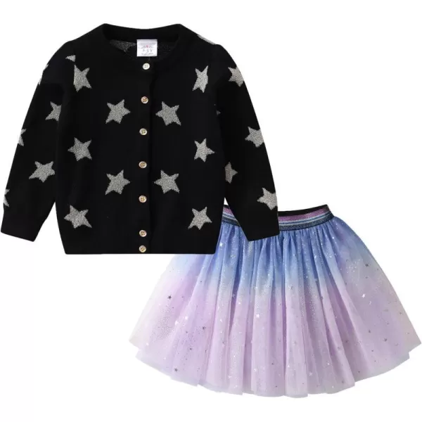 VIKITA Knitted Sweater Cardigan Tutu Skirt Set for Little Girls Casual Soft Long Sleeve 2pcs Fall and Winter OutfitsSw3002sk255